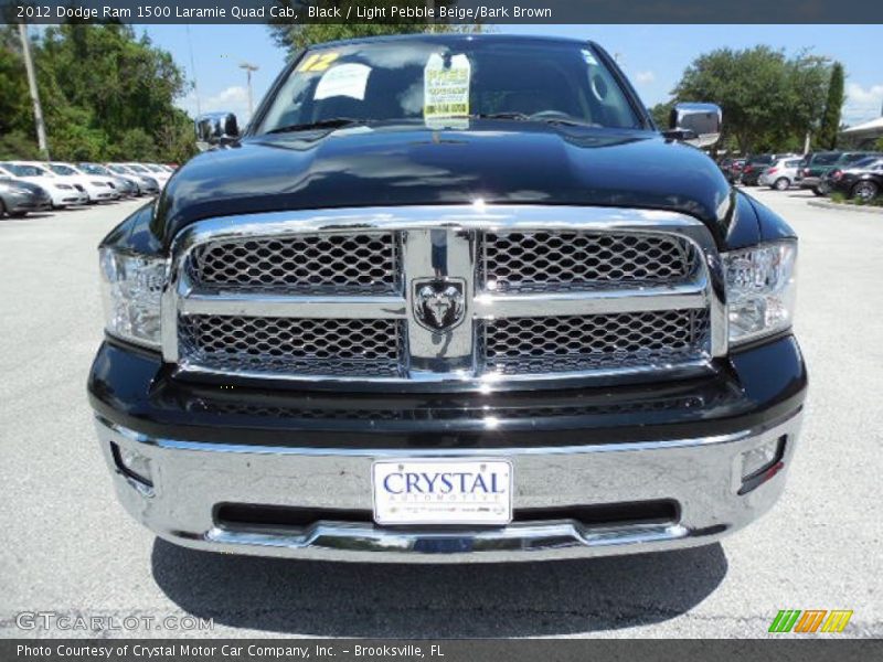 Black / Light Pebble Beige/Bark Brown 2012 Dodge Ram 1500 Laramie Quad Cab