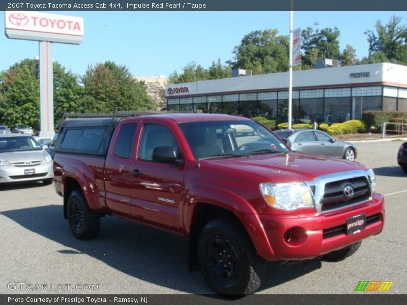 Impulse Red Pearl / Taupe 2007 Toyota Tacoma Access Cab 4x4