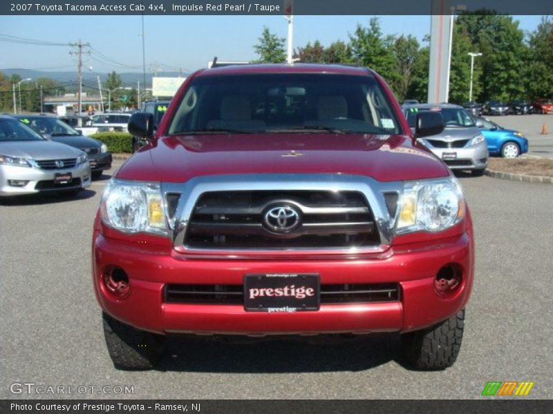 Impulse Red Pearl / Taupe 2007 Toyota Tacoma Access Cab 4x4
