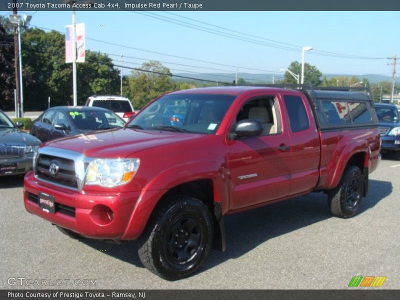 Impulse Red Pearl / Taupe 2007 Toyota Tacoma Access Cab 4x4