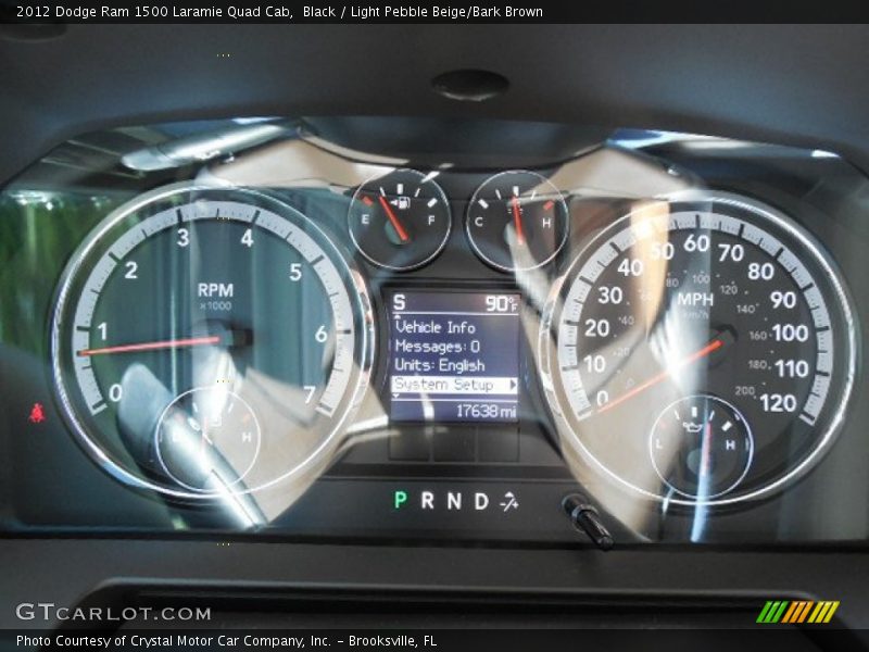 Black / Light Pebble Beige/Bark Brown 2012 Dodge Ram 1500 Laramie Quad Cab