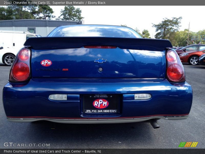 Superior Blue Metallic / Ebony Black 2003 Chevrolet Monte Carlo SS