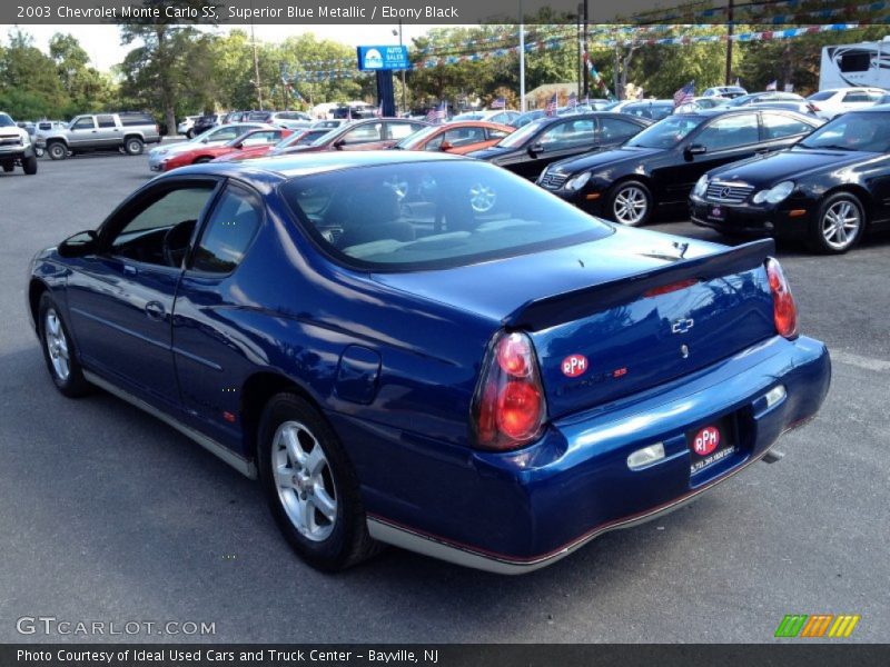 Superior Blue Metallic / Ebony Black 2003 Chevrolet Monte Carlo SS
