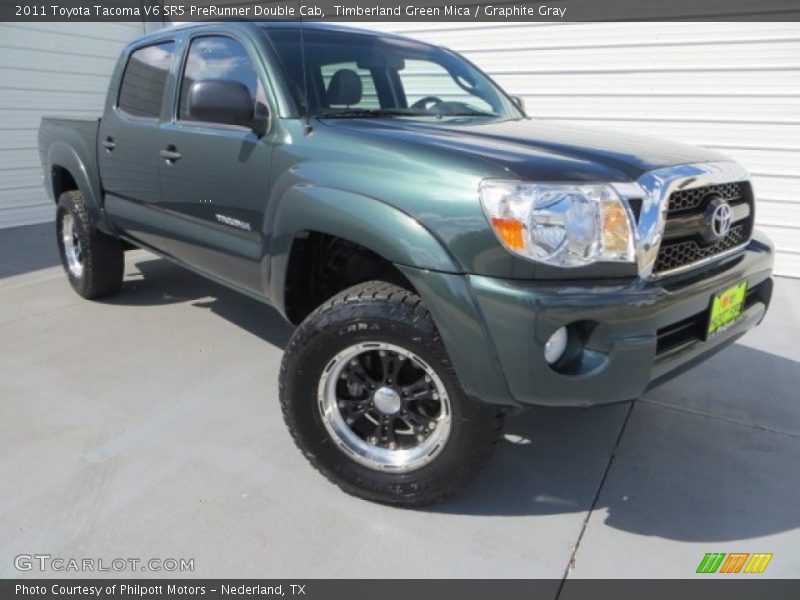 Timberland Green Mica / Graphite Gray 2011 Toyota Tacoma V6 SR5 PreRunner Double Cab