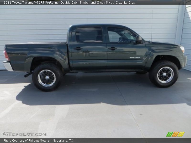 Timberland Green Mica / Graphite Gray 2011 Toyota Tacoma V6 SR5 PreRunner Double Cab