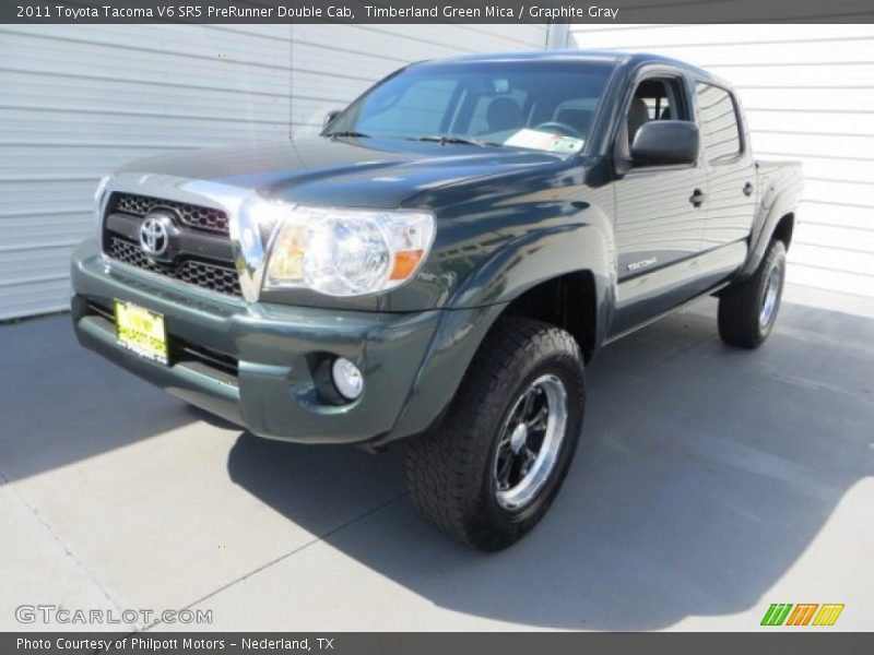 Timberland Green Mica / Graphite Gray 2011 Toyota Tacoma V6 SR5 PreRunner Double Cab