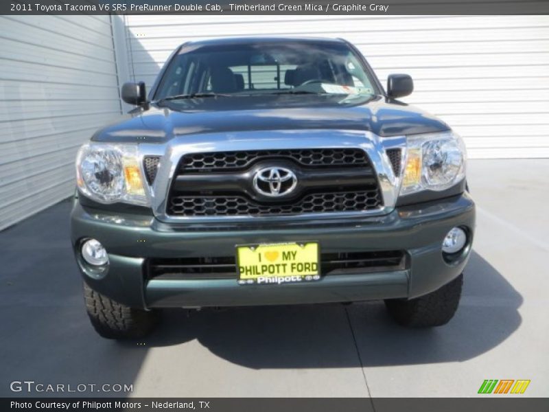 Timberland Green Mica / Graphite Gray 2011 Toyota Tacoma V6 SR5 PreRunner Double Cab