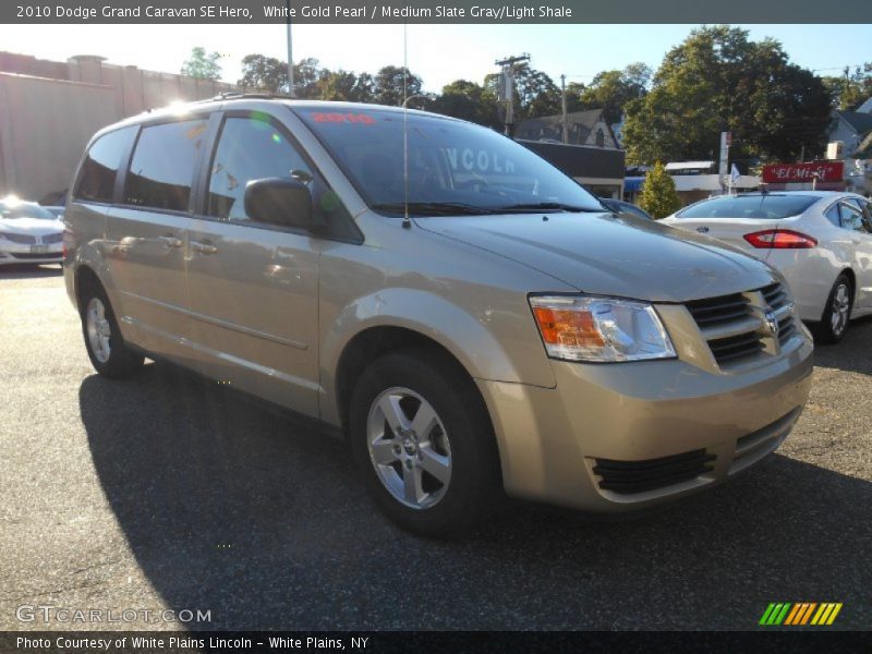 White Gold Pearl / Medium Slate Gray/Light Shale 2010 Dodge Grand Caravan SE Hero
