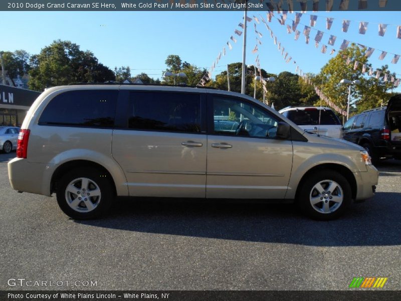 White Gold Pearl / Medium Slate Gray/Light Shale 2010 Dodge Grand Caravan SE Hero