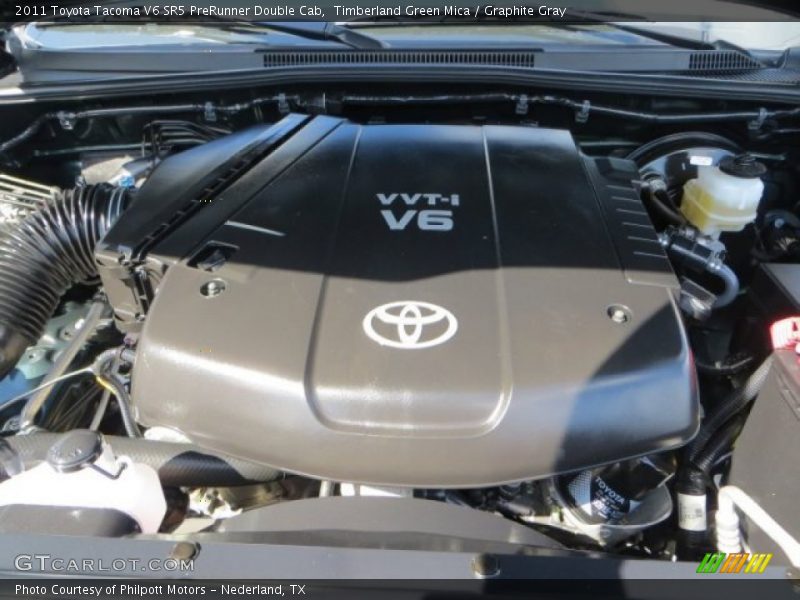 Timberland Green Mica / Graphite Gray 2011 Toyota Tacoma V6 SR5 PreRunner Double Cab
