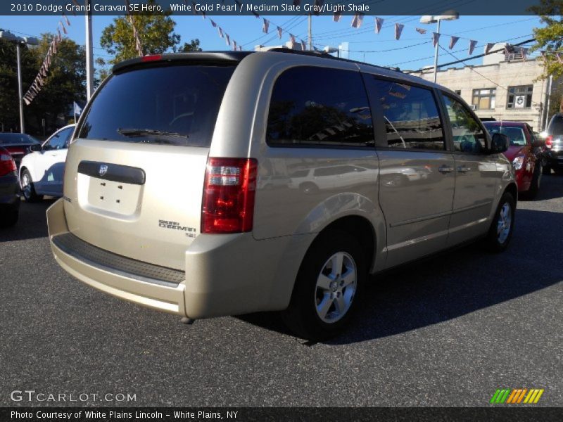 White Gold Pearl / Medium Slate Gray/Light Shale 2010 Dodge Grand Caravan SE Hero