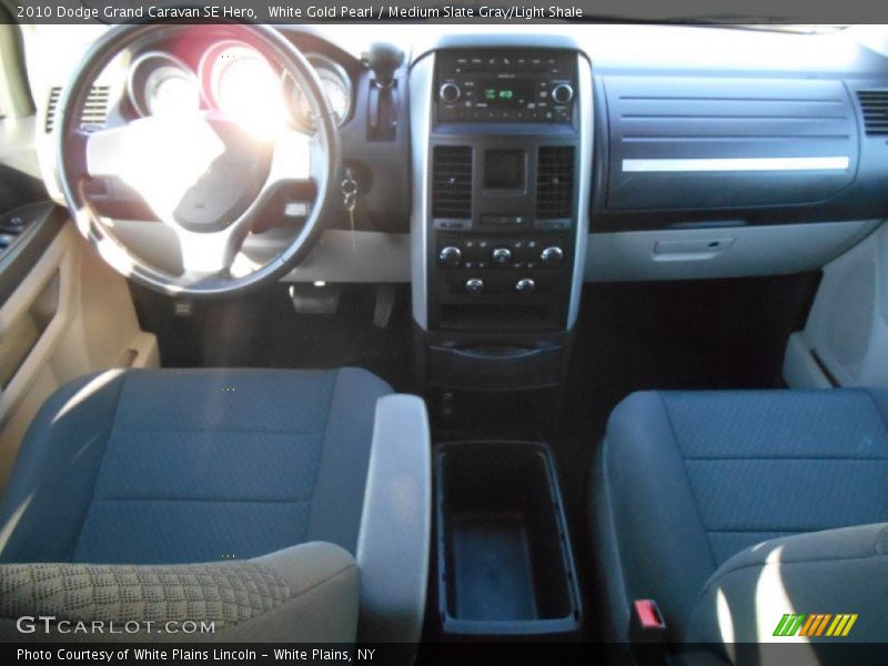 White Gold Pearl / Medium Slate Gray/Light Shale 2010 Dodge Grand Caravan SE Hero