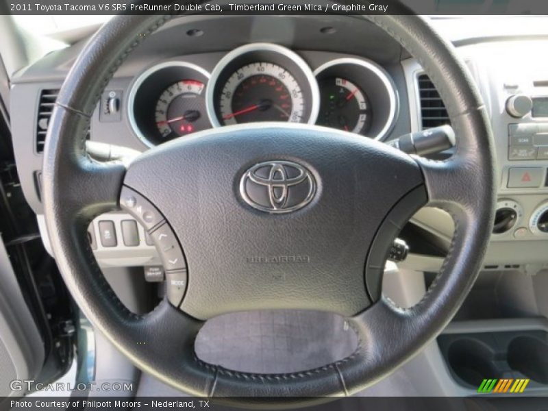 Timberland Green Mica / Graphite Gray 2011 Toyota Tacoma V6 SR5 PreRunner Double Cab