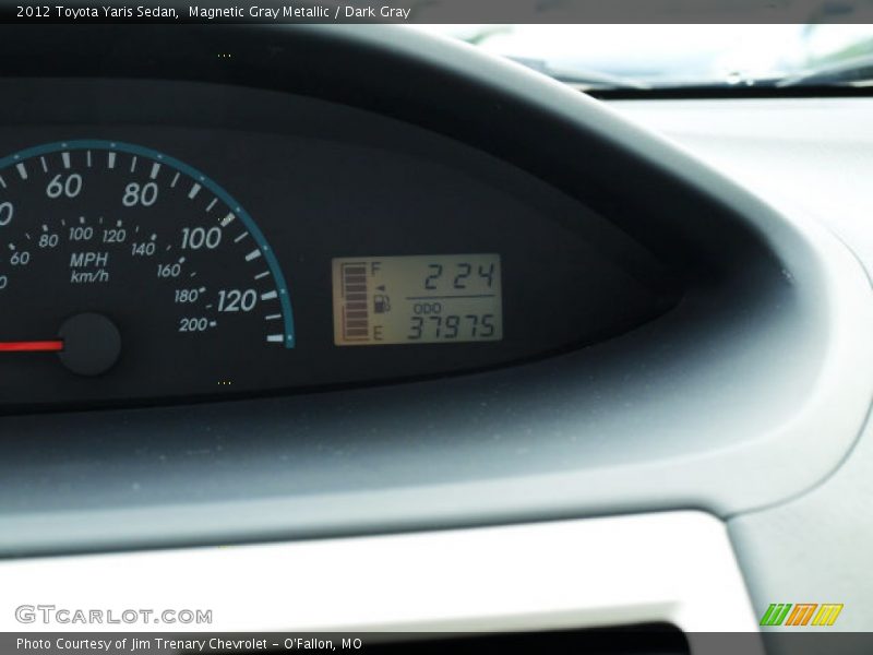Magnetic Gray Metallic / Dark Gray 2012 Toyota Yaris Sedan