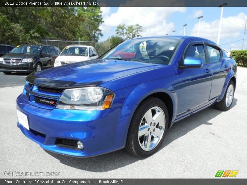 Blue Streak Pearl / Black 2013 Dodge Avenger SXT