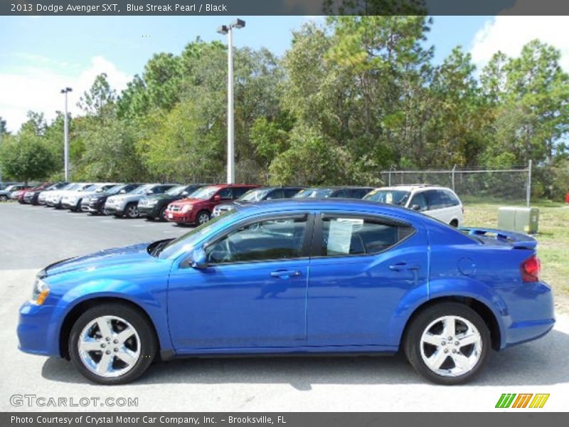 Blue Streak Pearl / Black 2013 Dodge Avenger SXT
