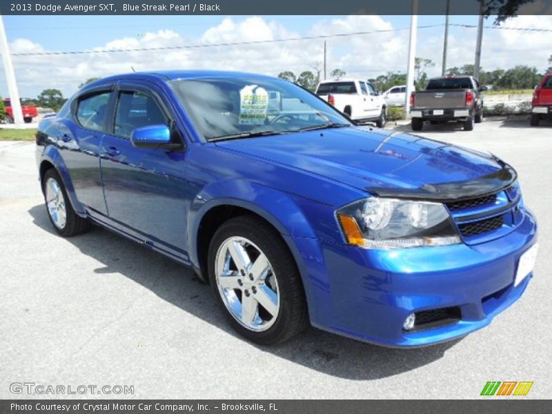 Blue Streak Pearl / Black 2013 Dodge Avenger SXT