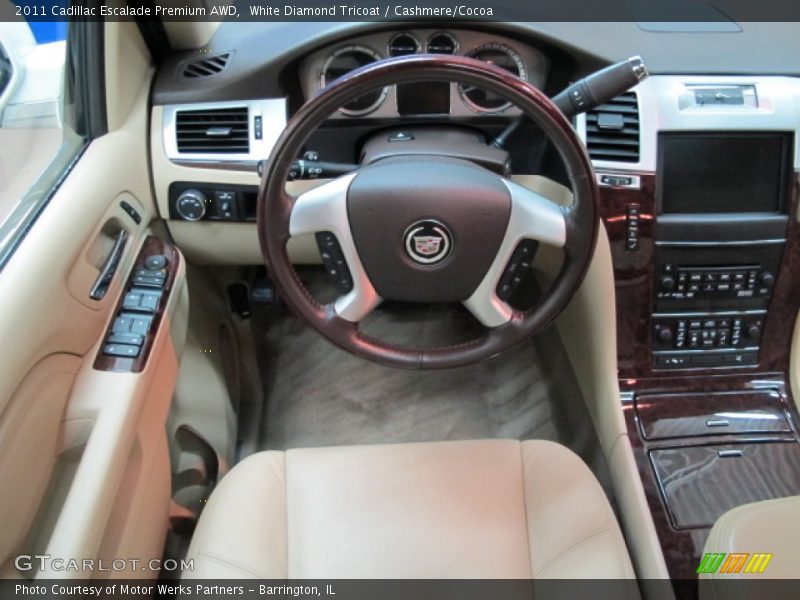 White Diamond Tricoat / Cashmere/Cocoa 2011 Cadillac Escalade Premium AWD