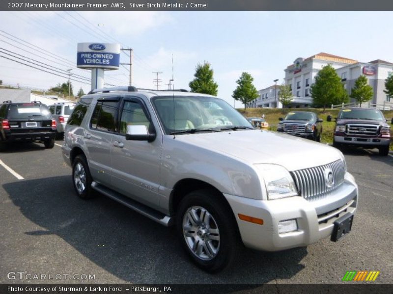 Silver Birch Metallic / Camel 2007 Mercury Mountaineer Premier AWD