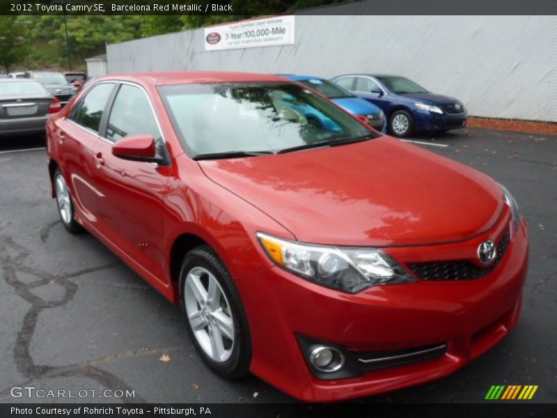 Barcelona Red Metallic / Black 2012 Toyota Camry SE