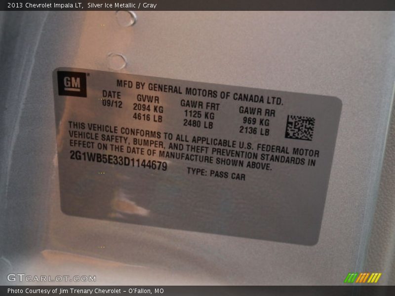 Silver Ice Metallic / Gray 2013 Chevrolet Impala LT