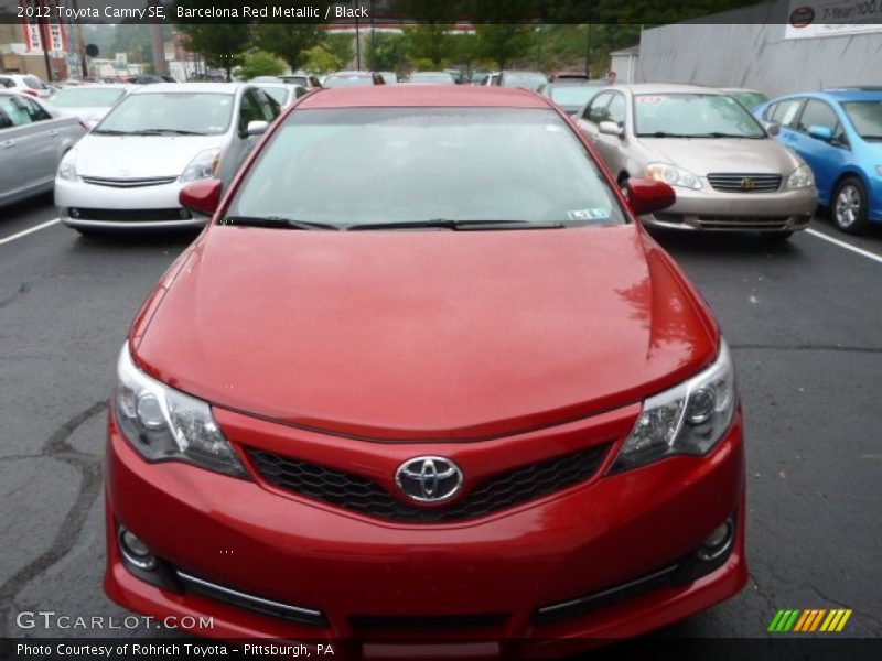 Barcelona Red Metallic / Black 2012 Toyota Camry SE