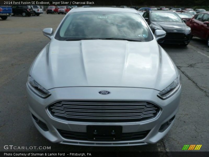 Ingot Silver / Charcoal Black 2014 Ford Fusion SE EcoBoost