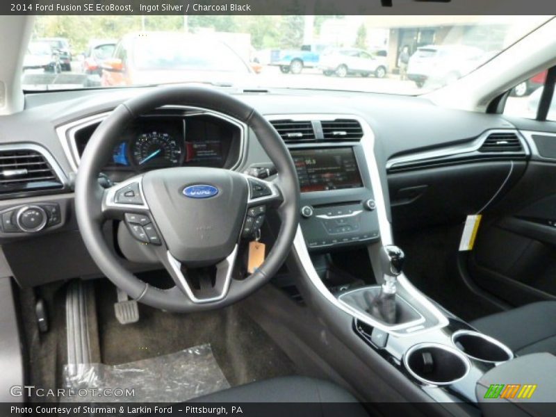 Ingot Silver / Charcoal Black 2014 Ford Fusion SE EcoBoost