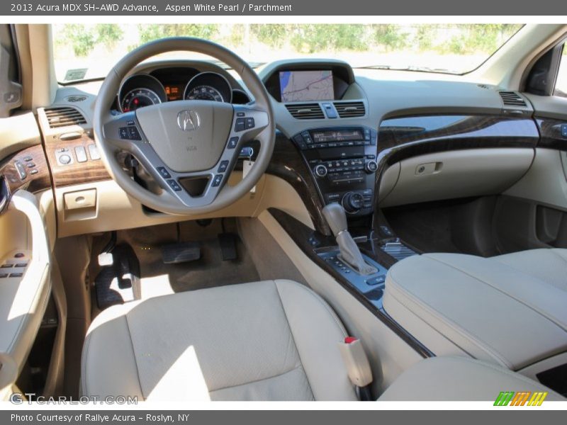 Aspen White Pearl / Parchment 2013 Acura MDX SH-AWD Advance
