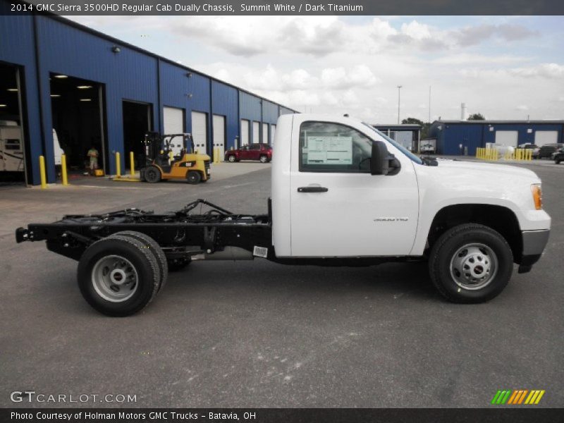 Summit White / Dark Titanium 2014 GMC Sierra 3500HD Regular Cab Dually Chassis