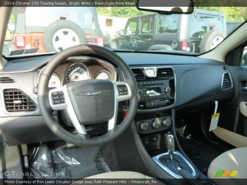 Bright White / Black/Light Frost Beige 2014 Chrysler 200 Touring Sedan