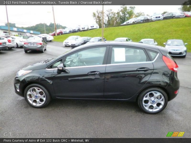 Tuxedo Black / Charcoal Black Leather 2013 Ford Fiesta Titanium Hatchback