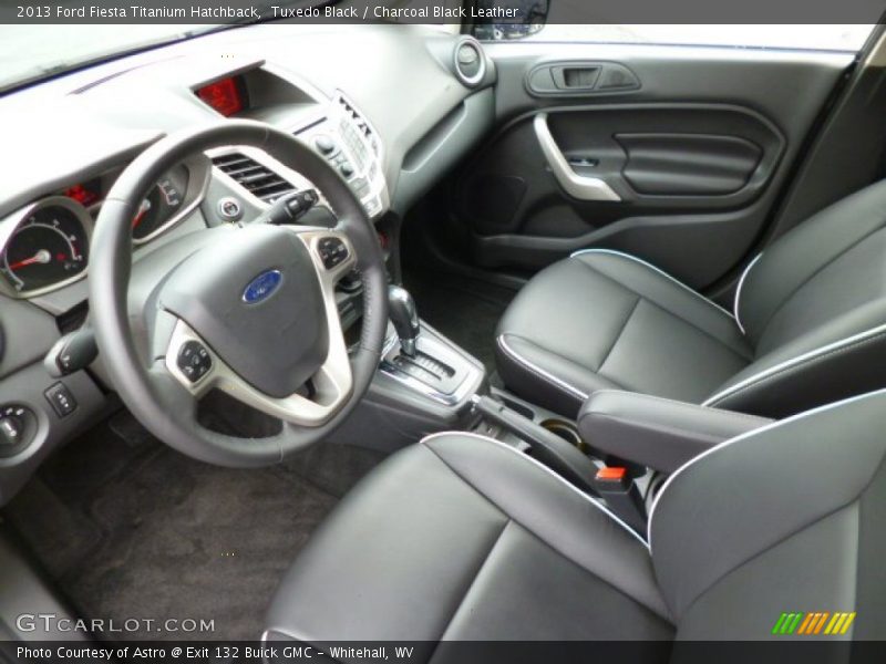  2013 Fiesta Titanium Hatchback Charcoal Black Leather Interior