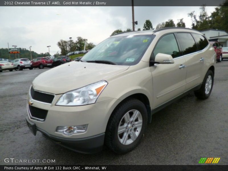 Gold Mist Metallic / Ebony 2012 Chevrolet Traverse LT AWD
