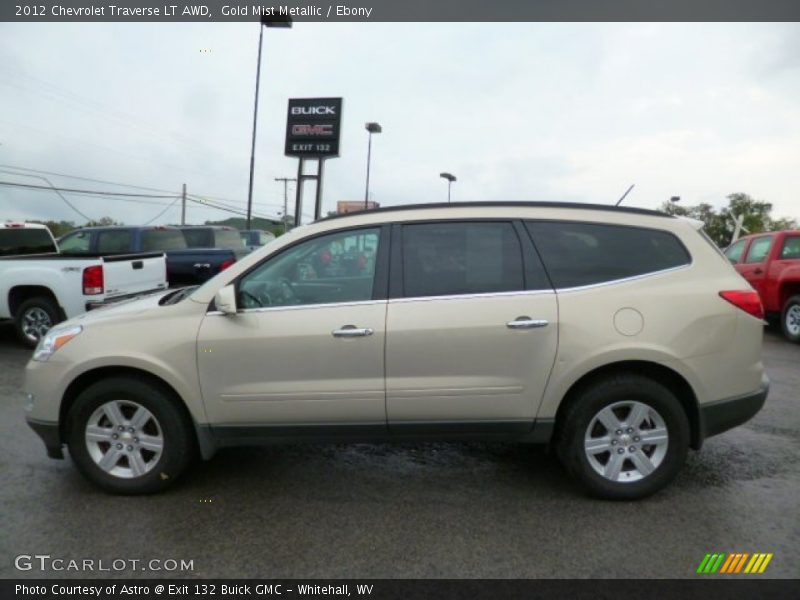 Gold Mist Metallic / Ebony 2012 Chevrolet Traverse LT AWD