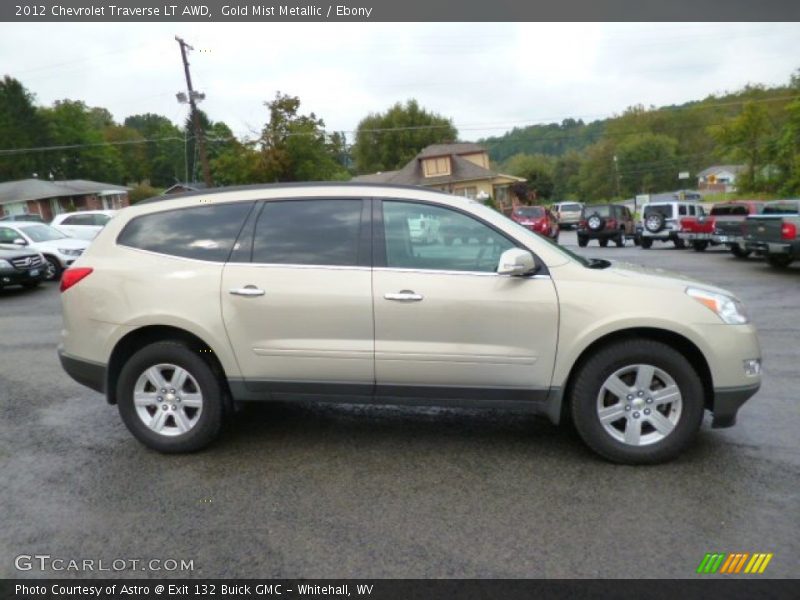Gold Mist Metallic / Ebony 2012 Chevrolet Traverse LT AWD