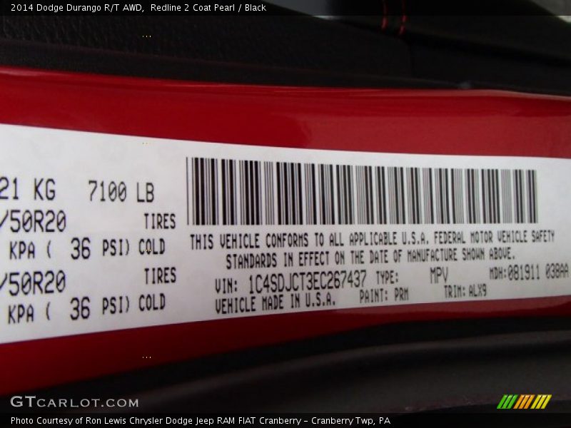 Redline 2 Coat Pearl / Black 2014 Dodge Durango R/T AWD