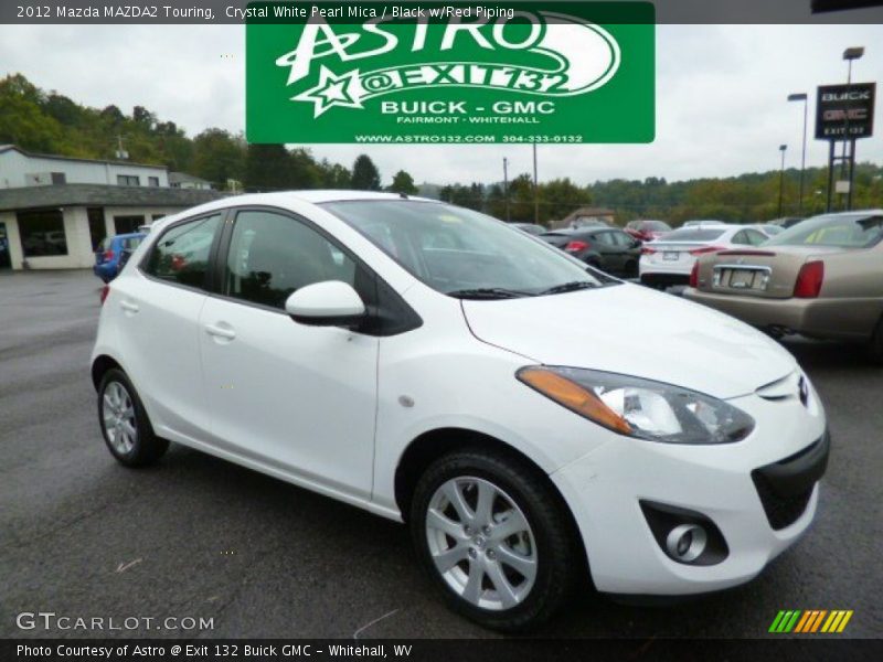 Crystal White Pearl Mica / Black w/Red Piping 2012 Mazda MAZDA2 Touring