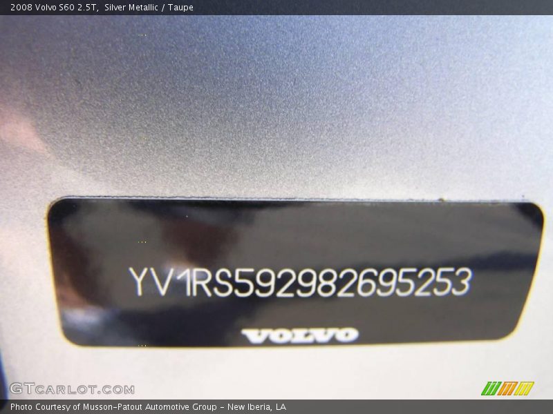 Silver Metallic / Taupe 2008 Volvo S60 2.5T