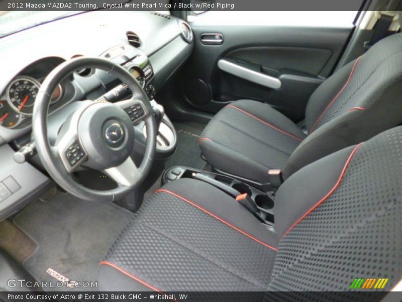 Crystal White Pearl Mica / Black w/Red Piping 2012 Mazda MAZDA2 Touring
