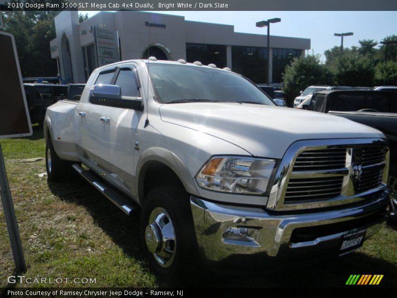 Bright White / Dark Slate 2010 Dodge Ram 3500 SLT Mega Cab 4x4 Dually