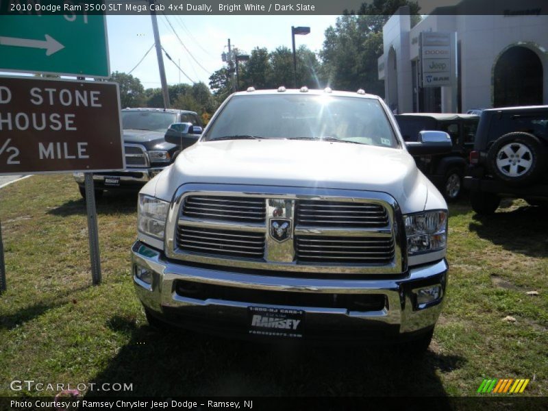 Bright White / Dark Slate 2010 Dodge Ram 3500 SLT Mega Cab 4x4 Dually