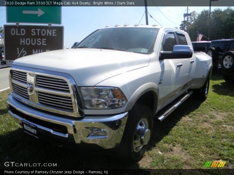 Bright White / Dark Slate 2010 Dodge Ram 3500 SLT Mega Cab 4x4 Dually