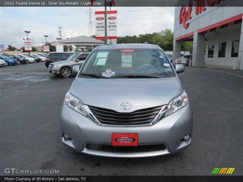 Silver Sky Metallic / Light Gray 2012 Toyota Sienna LE