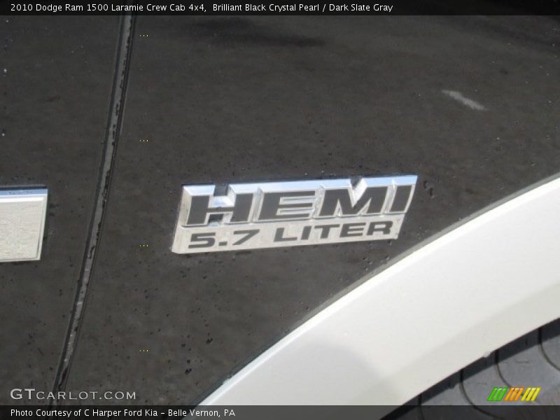 Brilliant Black Crystal Pearl / Dark Slate Gray 2010 Dodge Ram 1500 Laramie Crew Cab 4x4