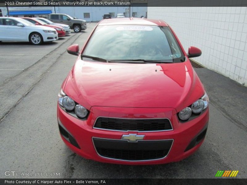 Victory Red / Jet Black/Dark Titanium 2013 Chevrolet Sonic LS Sedan