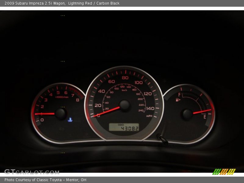 Lightning Red / Carbon Black 2009 Subaru Impreza 2.5i Wagon