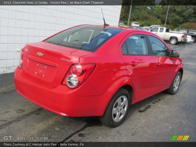 Victory Red / Jet Black/Dark Titanium 2013 Chevrolet Sonic LS Sedan