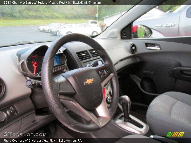 Victory Red / Jet Black/Dark Titanium 2013 Chevrolet Sonic LS Sedan