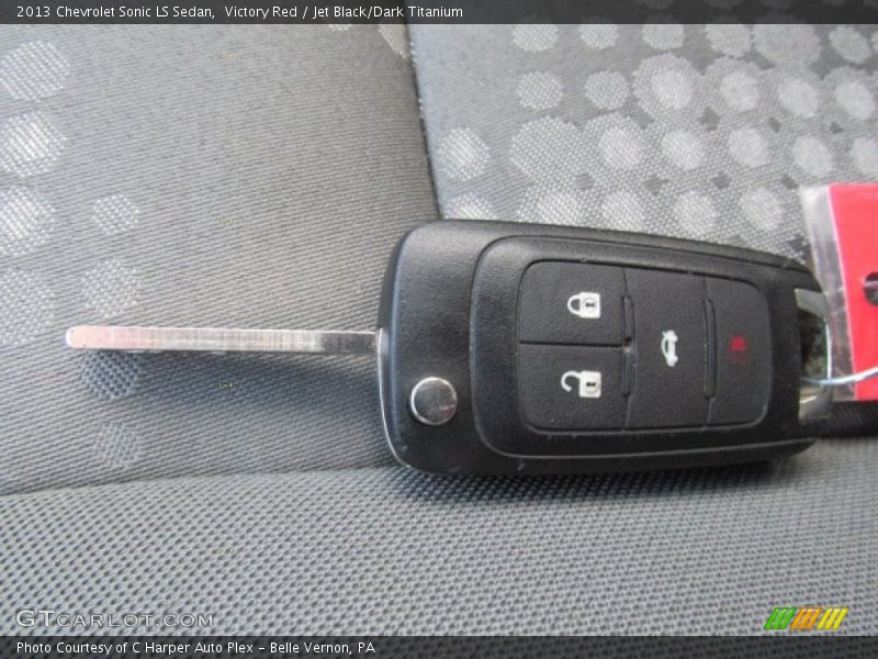 Victory Red / Jet Black/Dark Titanium 2013 Chevrolet Sonic LS Sedan